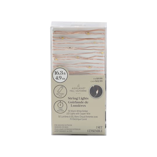 50ct. Warm White & Amber LED String Lights by Ashland®